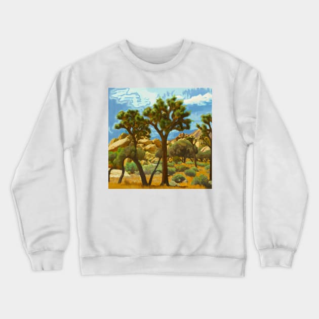 Joshua Tree National Park Oil Painting Crewneck Sweatshirt by soulfulprintss8